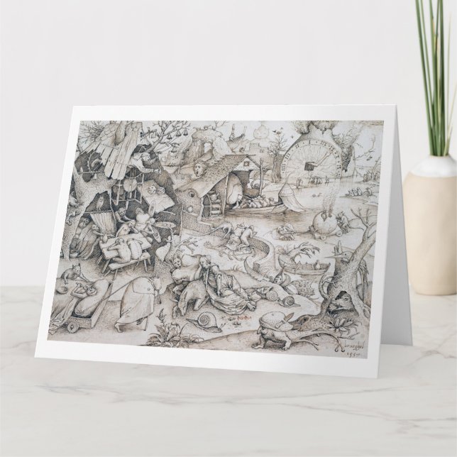 Cartão Desidia (Sloth), Pieter Bruegel (Frente)
