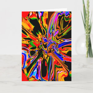 Cartão Design Abstrato azul-amarelo-alaranjado