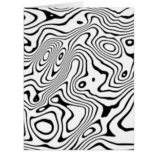 Cartão Design abstrato do espiral líquido branco preto