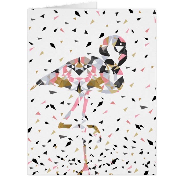 Cartão Design abstrato do Flamingo, geométrico e bonito (Frente)