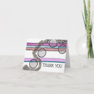 Cartão Design abstrato, faixas, círculos, obrigado