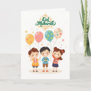 Cartão Design Alegre de Eid al-Fitr
