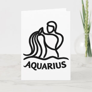 Cartão Design Aquário Zodíaco Portador de Água Astrologia