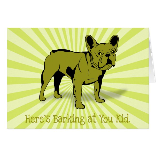 Cartão Design artístico da raça do cão do buldogue (Frente Horizontal)