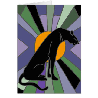 Cartão Design artístico do art deco do gato de pantera
