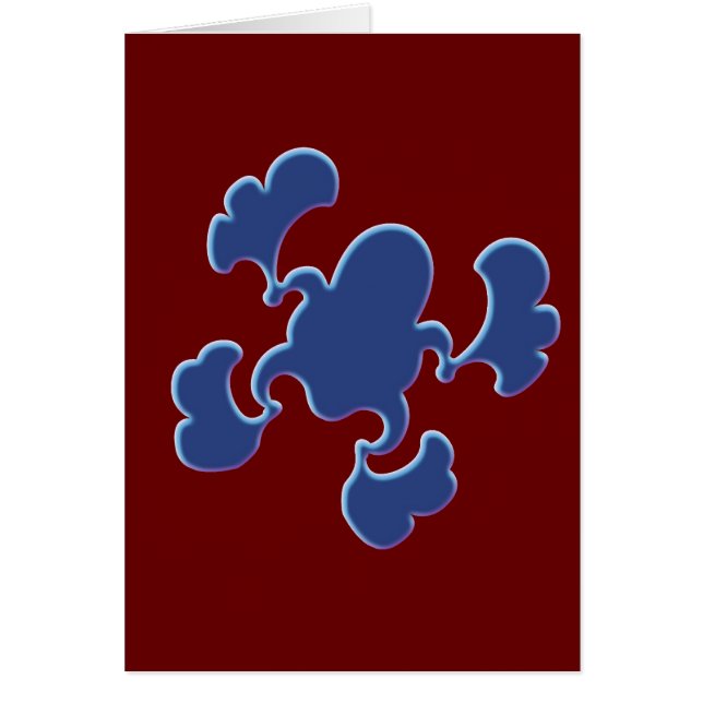 Cartão Design azul do comedor de rãs (Frente)