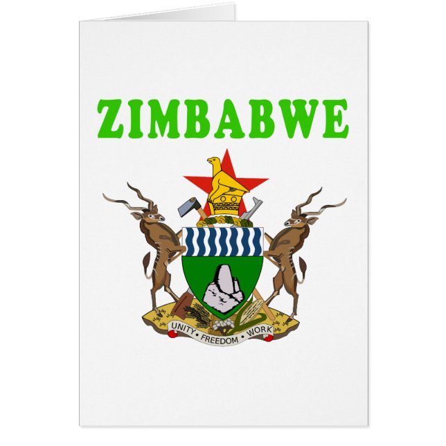 Cartão Design da brasão de Zimbabwe (Frente)