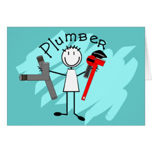 Cartão Design da pessoa da vara do canalizador