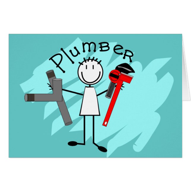 Cartão Design da pessoa da vara do canalizador (Frente Horizontal)