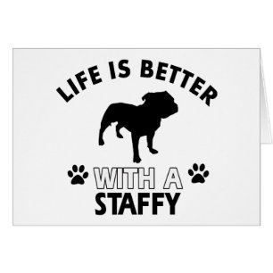 Cartão Design da raça do cão de Staffy