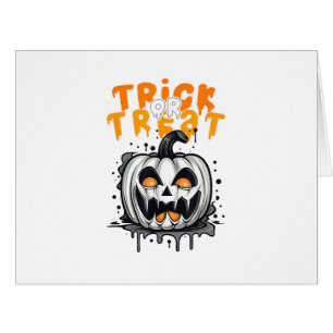 Cartão Design de Abóbora de Halloween Truque ou Tratar