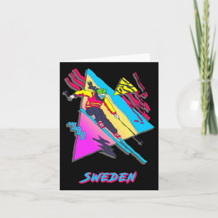 Cartão Design de Abstrato de Esqui de suecia com Vibração