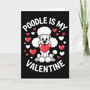 Cartão Design de Amor de Cachorrinho Fofinho de Poodle no