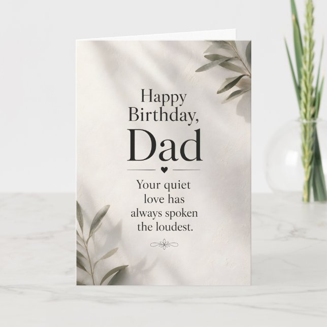 Cartão Design de Aniversário Botânico Marfim Minimalista (Frente)