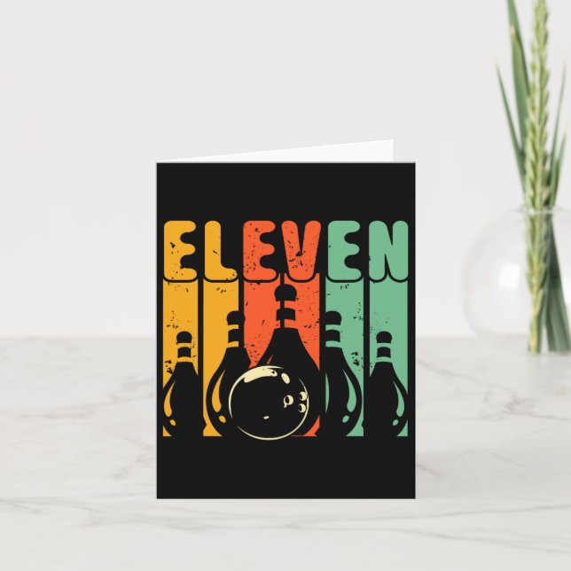 Cartão Design de Aniversário da 11 de Boliche com 11 Tela (Frente)