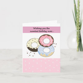Cartão Design de Aniversário de Donut Pastel