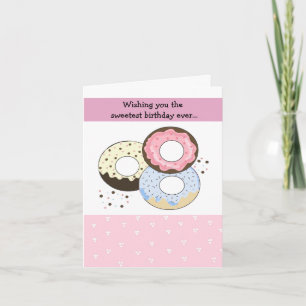 Cartão Design de Aniversário de Donut Pastel