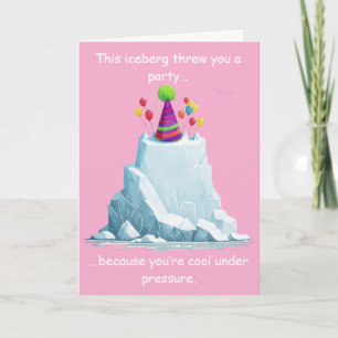 Cartão Design de aniversário de humor engraçado de iceber