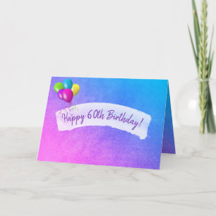 Cartão design de aquarela para 60 anos