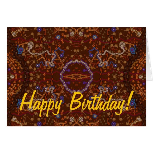 Cartão Design de Arte ao estilo australiano Walkabout (Frente Horizontal)