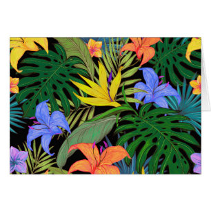 Cartão Design de Arte Gráfica de Flor Tropical Hawaii
