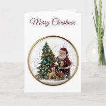 Design de árvore de Natal com Papai Noel e cachorr