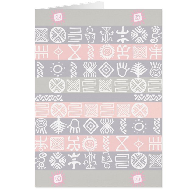 Cartão Design de Boho Africano Étnico (Frente)