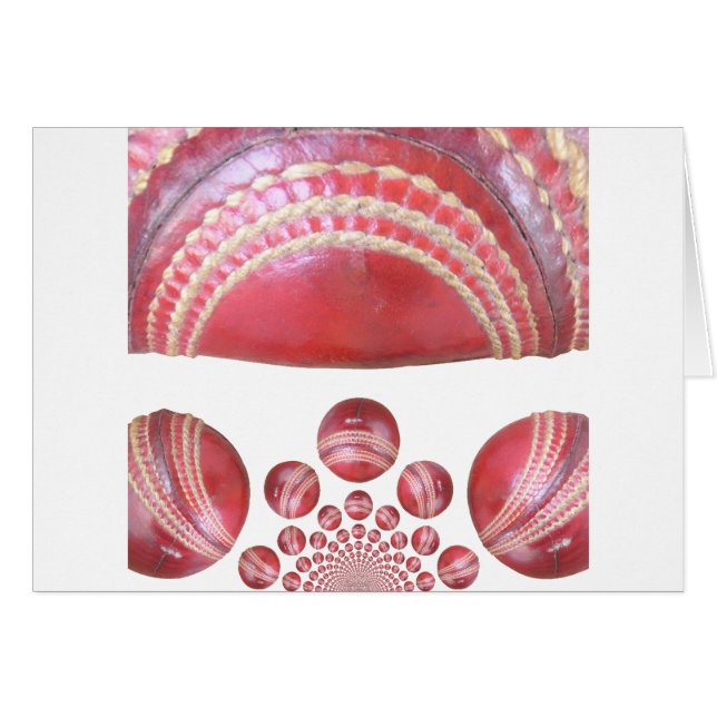Cartão Design de bola de críquete vermelho internacional  (Frente Horizontal)