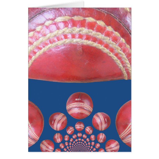 Cartão Design de bola de críquete vermelho internacional  (Frente)