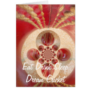 Cartão Design de bolas de críquete vermelhas