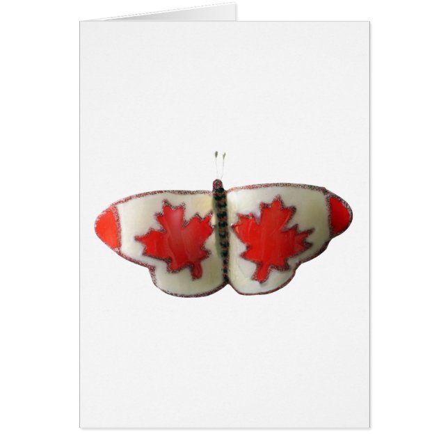 Cartão Design de Borboleta de Bandeira Canadiana (Frente)
