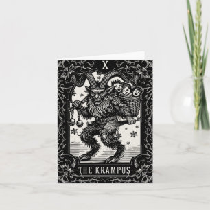 Cartão Design de Carta de Tarot do Krampus Temporada de N