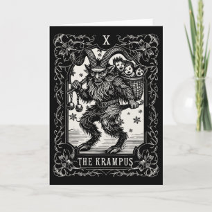 Cartão Design de Carta de Tarot Krampus Temporada de Nata