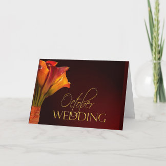 Cartão Design de casamento de outubro calla lily