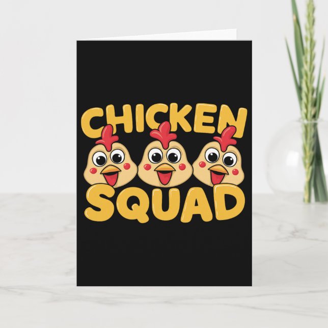 Cartão Design de Chicken Squad para Coisas de Amante de F (Frente)