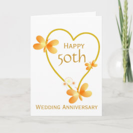 Cartão Design de Coração Personalizado 50º Aniversário de