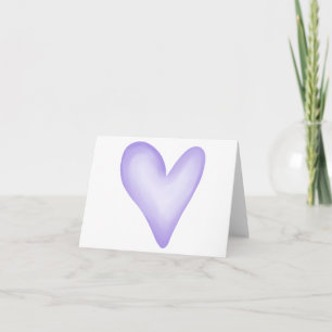 Cartão Design de Coração Roxo Simples EM BRANCO