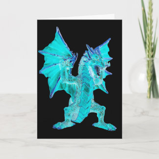 Cartão Design de Criatura Mística de Água Azul, Personali
