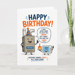 Cartão Design de desejos calorosos de aniversário engraça
