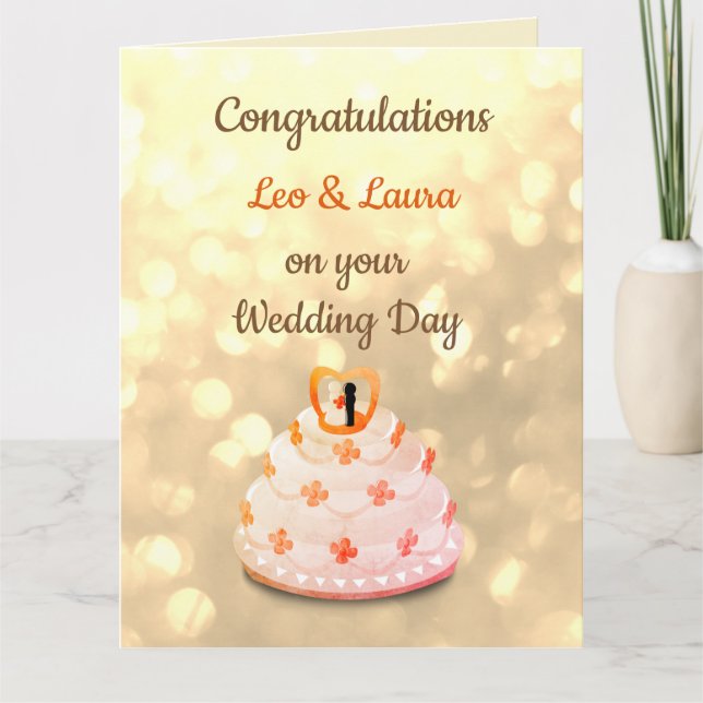 Cartão Design de Dia de Casamento (Frente)