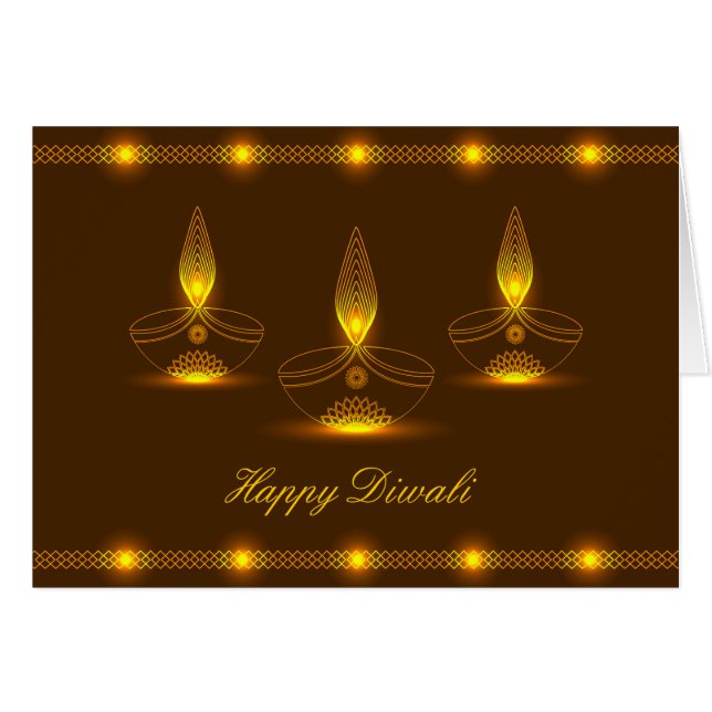 Cartão Design de Diwali decorativo (Frente Horizontal)
