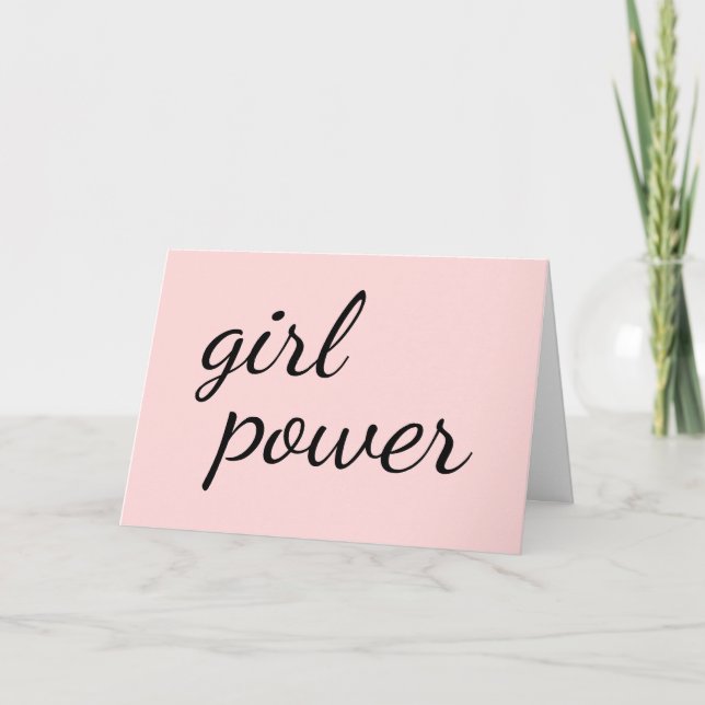 Cartão Design de Empoderamento Feminista Rosa Gangue de M (Frente)
