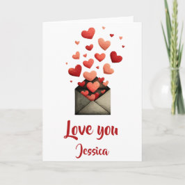 Cartão Design de Envelope Love You Valentine