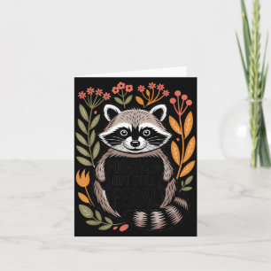 Cartão Design de Escritura de Guaxinim Selvagem Mas Perdo