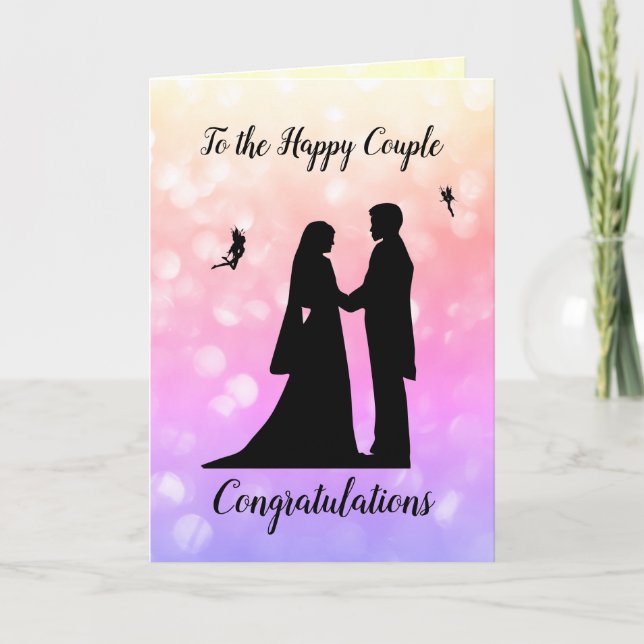 Cartão Design de Fada Fada de Casamento (Frente)