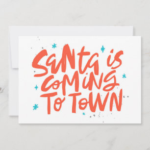 Cartão Design de Férias O Papai Noel Está Chegando à Cida