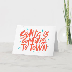Cartão Design de Férias O Papai Noel Está Chegando à Cida
