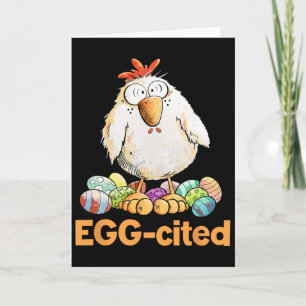 Cartão Design de frango de Páscoa engraçado e empolgante