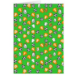 Cartão Design de futebol com camisas em laranja Dourado