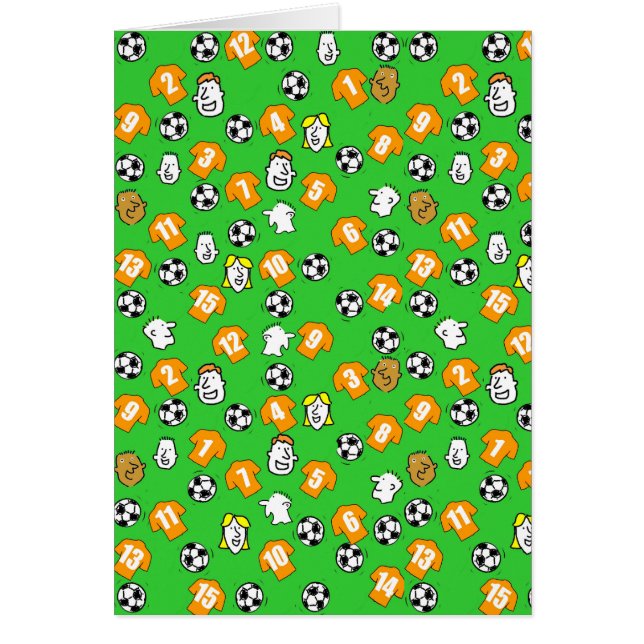 Cartão Design de futebol com camisas em laranja Dourado (Frente)